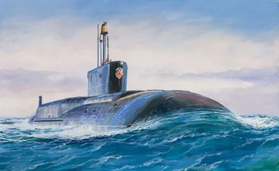 рисунок Атомная подводная лодка \"Владимир Мономах\" | Подводная лодка,  Атомная подводная лодка, Лодка