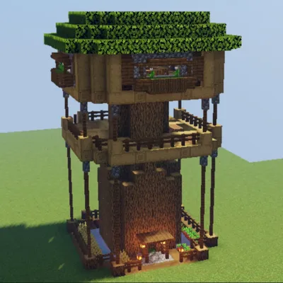 Easy survival treehouse | Minecraft designs, Minecraft creations, Easy  minecraft houses