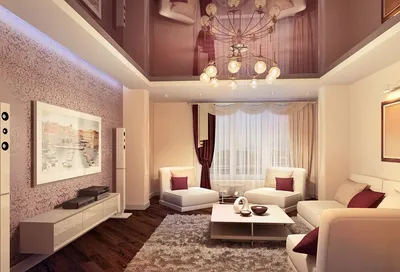 Дизайн двухуровневых потолков в гостиной для квартиры | Дизайн интерьера |  Дзен
