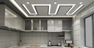 Как можно оформить гипсокартоном кухонные потолки — примеры дизайна