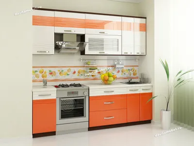 Кухни :: Прямые кухни :: Кухонный гарнитур Оранж 10 (ширина 240 см) -  Мебель в Торжке 12 стульев