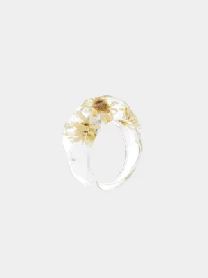 Кольцо акриловое с цветами прозрачное (кольцо из эпоксидной смолы) за 194 ₽  купить в интернет-магазине KazanExpress