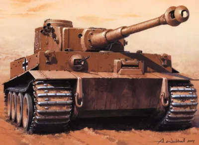 Немецкий танк тигр 1. Рисунок - обои на рабочий стол