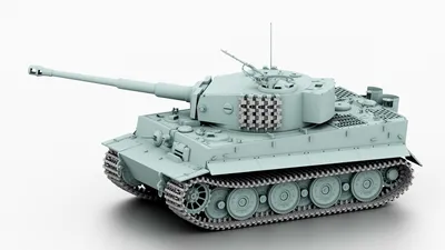 3d модель Танк Tiger Ausf. E в масштабе 1:16 для 3d принтера - скачать  бесплатно 3д модель в формате stl или g-code