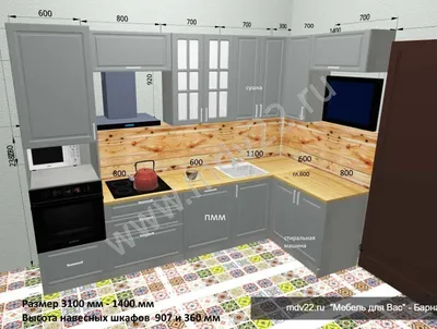 6. Проект угловой кухни в квартиру 464 серии. Размер 1400 мм - 3100 мм  (ниша зашита) | Кухни угловые, угловые кухонные гарнитуры, мебель для кухни  угловая, кухонная мебель угловая
