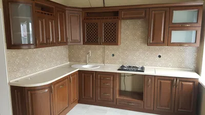 Кухонный гарнитур угловой, цвет коричневый от компании Мебель на заказ Леро  купить в городе Пятигорск