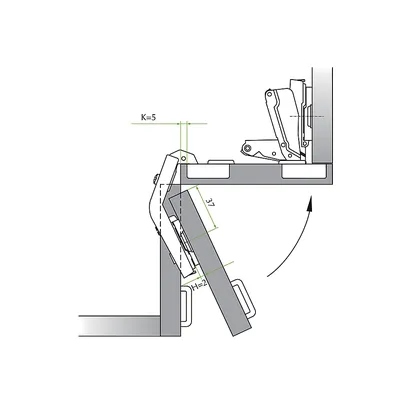 Петля Slide-On для угловых шкафов 90гр. в Минске по низким ценам, купить  Петля Slide-On для угловых шкафов 90гр. в компании Пан Фасад