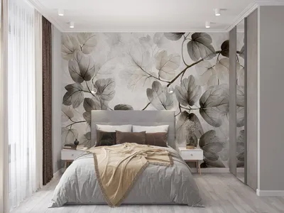 Способы оформления стены за кроватью в спальне
