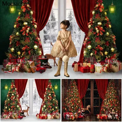 Рождественский фон с игрушками для девочек и детей, портретная фотостудия,  семейное фото, Рождественская елка, баннер, фон для фотографий, праздничный  реквизит - купить по выгодной цене | AliExpress
