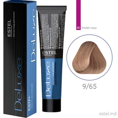 Краска-уход для волос DE LUXE, 9/65 Блондин фиолетово-красный, 60 мл | Estel  Молдова