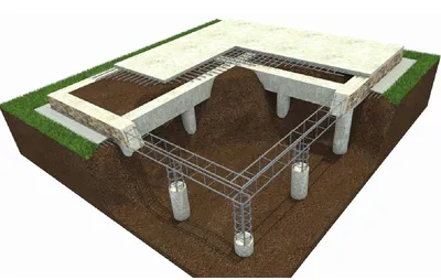 Ленточный фундамент на буронабивных сваях с ростверком для дома -  устройство и цена фундамента