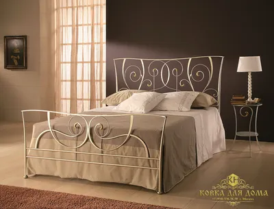 Кованная кровать №236 серебрянная в итальянском стиле