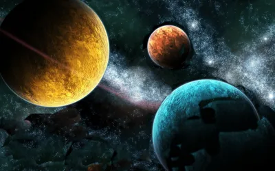Обои Разные цвета из трех планет 1920x1200 HD Изображение