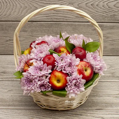 Композиция с цветами и фруктами «Летний микс» — магазин подарков Макс-ГИФТ