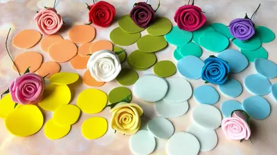МК Розы из фоамирана за 5 минут Как сделать розу из фоамирана легко и  просто DIY flower rose - YouTube