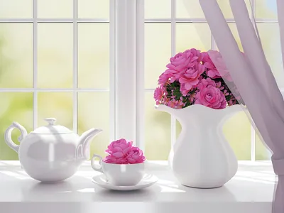 Картина маслом «Цветы у окна» 60х80 – купить онлайн на Ярмарке Мастеров –  S84EMRU | Картины, Москва