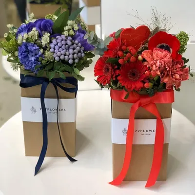 Купить цветы в коробке с доставкой по Москве - 777flowers.ru