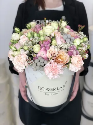 Букет цветов в шляпной коробке «Flower cake» - Красивые цветы в Тамбове