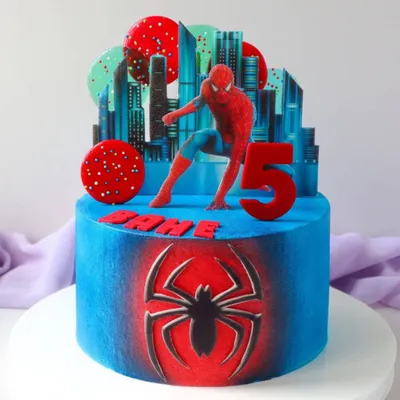 Человек паук на торт фото