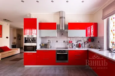 Красная кухня на заказ • купить недорого в Киеве