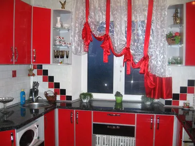 Красная кухня: 100+ реальных фото.