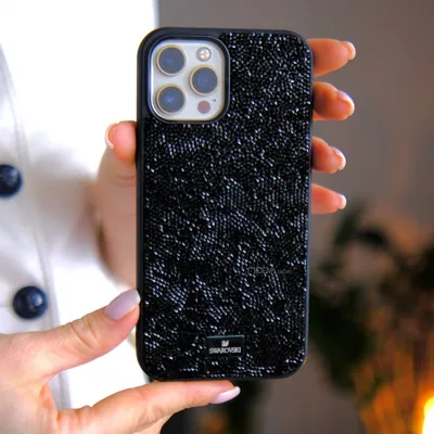 Чехол для iPhone 12 Pro Max Swarovski ТПУ с мелкими кристаллами OEM Black  купить в Киеве, в интернет-магазине MODAJapan