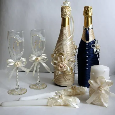 Как украсить шампанское на свадьбу своими руками: идеи и пошаговый  мастер-класс