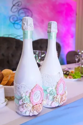 Шампанское на Свадьбу. | Decoracion botellas de vidrio, Decoración de  botellas, Botellas de vidrio