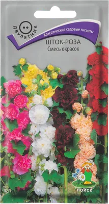 Семена ПОИСК Шток-роза Смесь окрасок – купить онлайн, каталог товаров с  ценами интернет-магазина Лента | Москва, Санкт-Петербург, Россия
