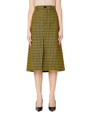 Женская желтая шерстяная юбка-карандаш в клетку Balenciaga — купить за 94  050 руб. в интернет-магазине SV77, арт. 556547/1361
