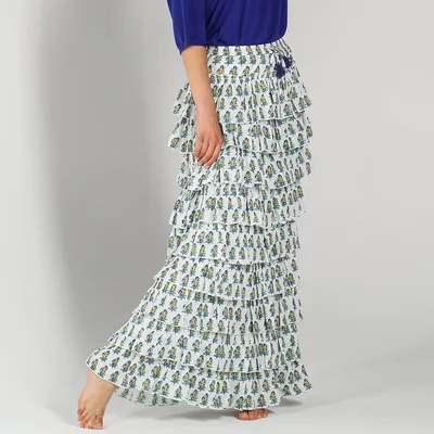 Длинная юбка P.A.R.O.S.H. с воланами и цветочным принтом - Demo online store