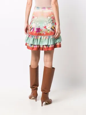 ETRO юбка с оборками и цветочным принтом Арт.182025035 - цена 44698 руб., в  наличии в интернет-магазине | Clouty.ru