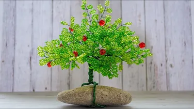 How to make a small beaded tree - YouTube