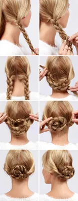 Красивый пучок из двух кос фото-урок | Hairstyle Steps l Сайт о прическах