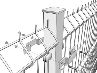 Крепеж 3Д забора и крепления 3D сетки купить в Самаре от производителя