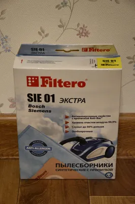 Обзор от покупателя на Пылесборник Filtero ЭКСТРА SIE 01 синтетические (4  шт.) для пылесосов Bosch, Siemens — интернет-магазин ОНЛАЙН ТРЕЙД.РУ