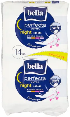 Bella прокладки Perfecta ultra night extra soft, 6 капель, 14 шт. — купить  в интернет-магазине по низкой цене на Яндекс Маркете