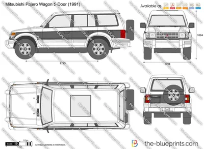 Mitsubishi Pajero Wagon 5-дверный векторный рисунок