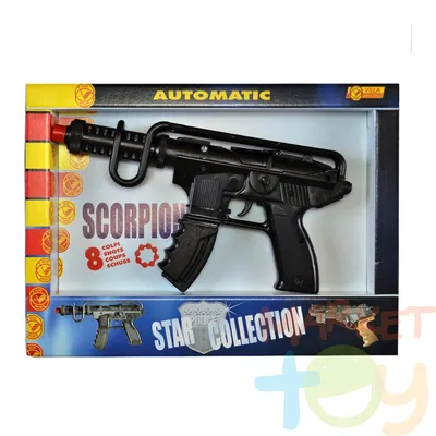 Игрушечный пистолет-пулемет «Скорпион», черный. Villa Giocattoli артикул  V01212 - интернет-магазине игрушек «Маркет Той»
