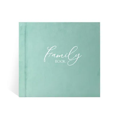 Фотоальбом семейный, мятного цвета, с черными листами для вклеивания,  \"Family book\"