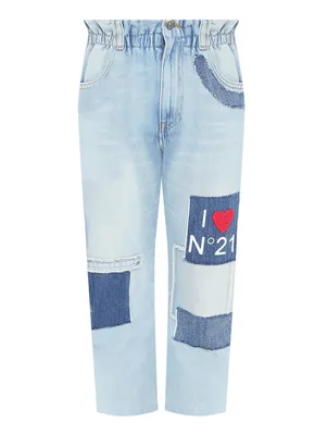 N21 голубые джинсы на резинке с аппликацией (671909), купить в  интернет-магазине Bosco.ru по цене 22 050 ₽
