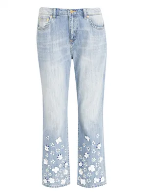 Michael by Michael Kors синие укороченные джинсы с декоративной аппликацией  (359522) купить со скидкой – распродажа в Боско Аутлет