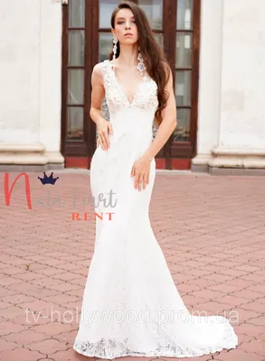 Изысканное свадебное белое платье классика в стиле шанель с глубокм  декольте и открытой спиной, цена 900 грн — Prom.ua (ID#1366294944)