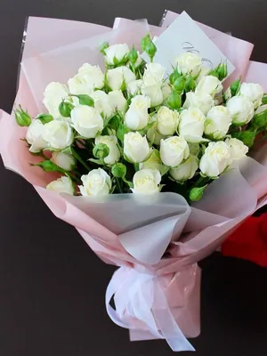 1️⃣ Белые кустовые розы — заказать в Алматы | Доставка от 30 мин