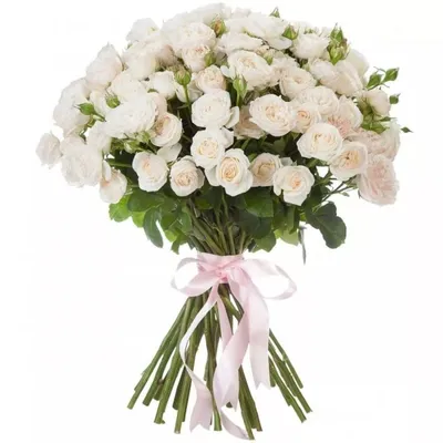 Букет из белых кустовых роз – заказать с доставкой в Домодедово | Цветочная  Лавка