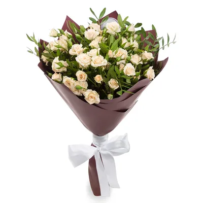 Букет из 7 белых кустовых роз - купить в Москве по цене 5190 р - Magic  Flower