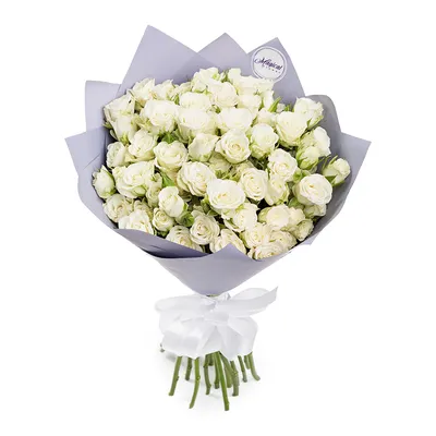 Букет из 19 белых кустовых роз - купить в Москве по цене 12490 р - Magic  Flower