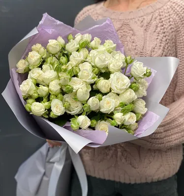 Купить 9 кустовых белых роз Сноу Флейк с доставкой Черноморск(Ильичевск)  Украина | Мисс Флора