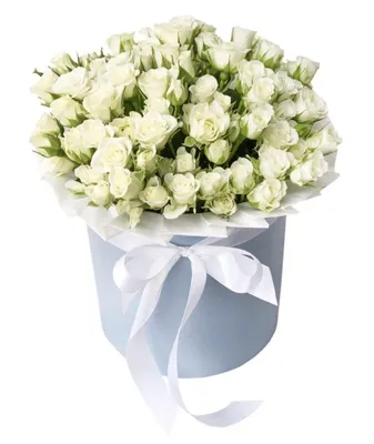 Купить белые кустовые розы в коробке по доступной цене с доставкой в Москве  и области в интернет-магазине Город Букетов