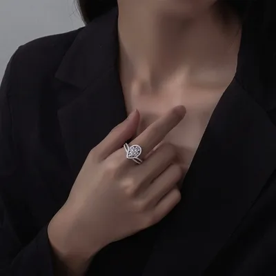 Wong Rain Solid 925 Серебряная Груша Белый сапфир драгоценные камни для  свадебной вечеринки, кольцо для женщин, ювелирные украшения, оптовая  продажа | АлиЭкспресс